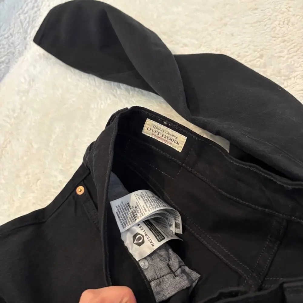 Levi’s 501 Mens Black Denim 31x30 Button Fly Straight Western Casual Work Wear